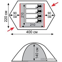 Экспедиционная палатка TRAMP Rock 4 v2 (зеленый)