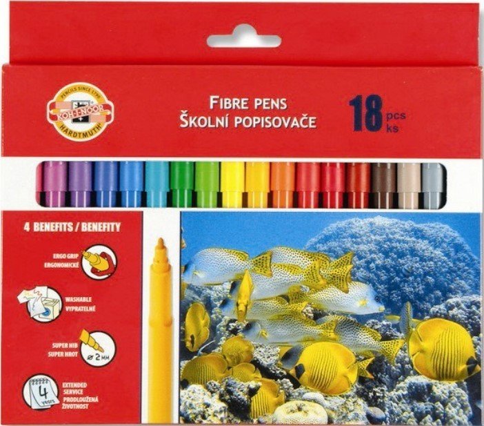 

Фломастеры Koh-i-Noor Hardtmuth 771002AH05KS (18 шт)