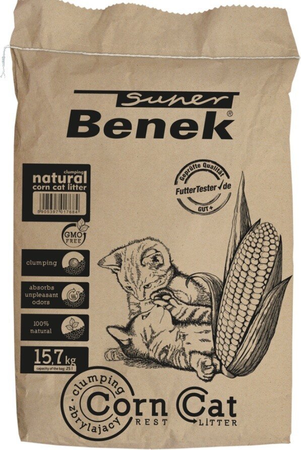 

Наполнитель для туалета Super Benek Corn Cat Свежая трава 25 л