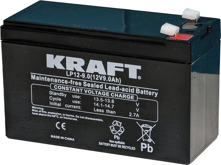 

Аккумулятор для ИБП KRAFT LP12-9 (12V/9Ah)