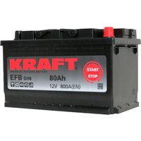 Автомобильный аккумулятор KRAFT EFB 80 R+ (80 А·ч)