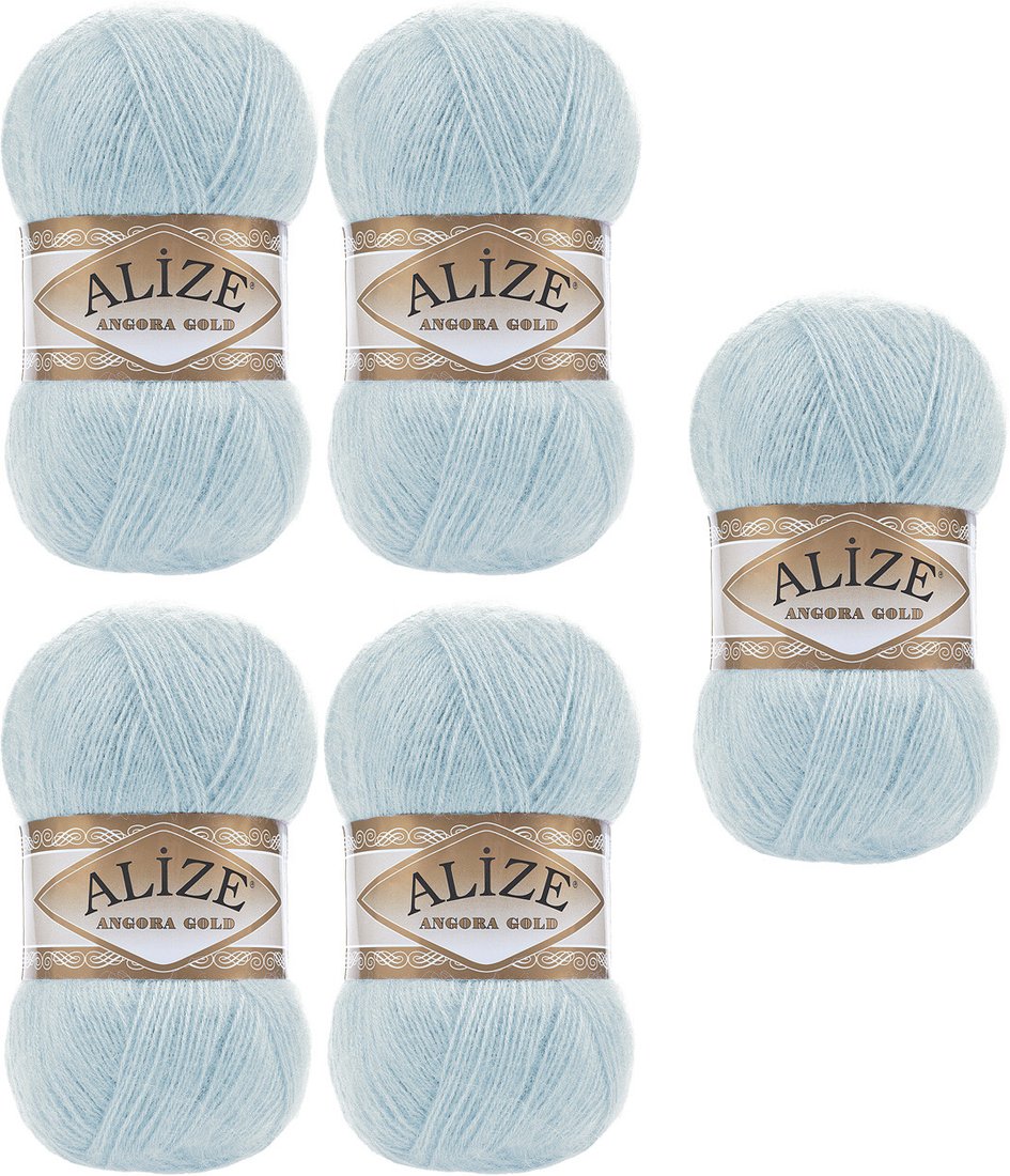 

Набор пряжи для вязания Alize Angora Gold 114 (550 м, светло-мятный, 5 мотков)