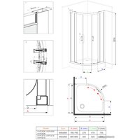 Душевой уголок Deante Funkia 80x80 KYP 652K (хром/матовое)