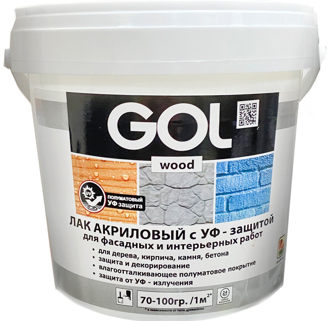 

Лак GOL Wood Акриловый с УФ-защитой 2.4 кг (полуматовый)