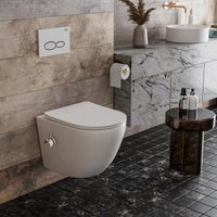 Унитаз подвесной Roxen Antares Bidet в комплекте с инсталляцией StounFix Dual Fresh 6 в 1 966280 (кнопка: бежевый)