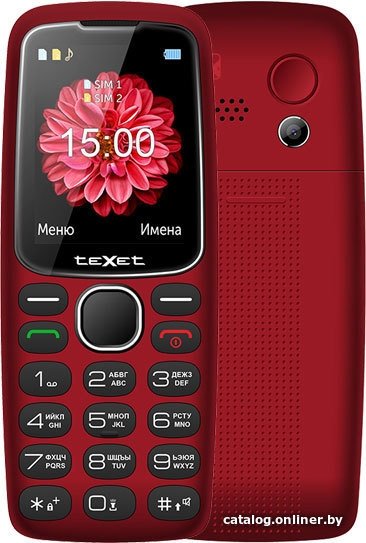 Кнопочный телефон TeXet TM-B307 (красный)