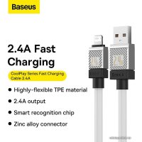 Кабель Baseus CoolPlay Series USB Type-A - Lightning (1 м, белый)