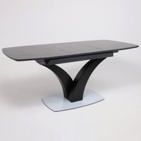 Кухонный стол Аврора Нотр Дам Moderne 1400/1800x850 (камень черный Greys Black /черный матовый)