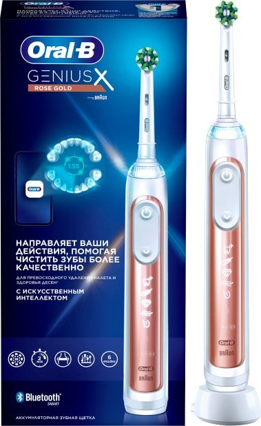 

Электрическая зубная щетка Oral-B Genius X Cross Action D706.513.6 (розовое золото)