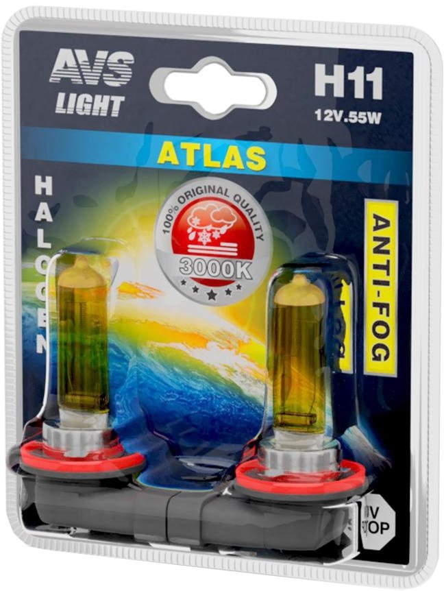 

Галогенная лампа AVS Atlas Anti-Fog H11 2шт