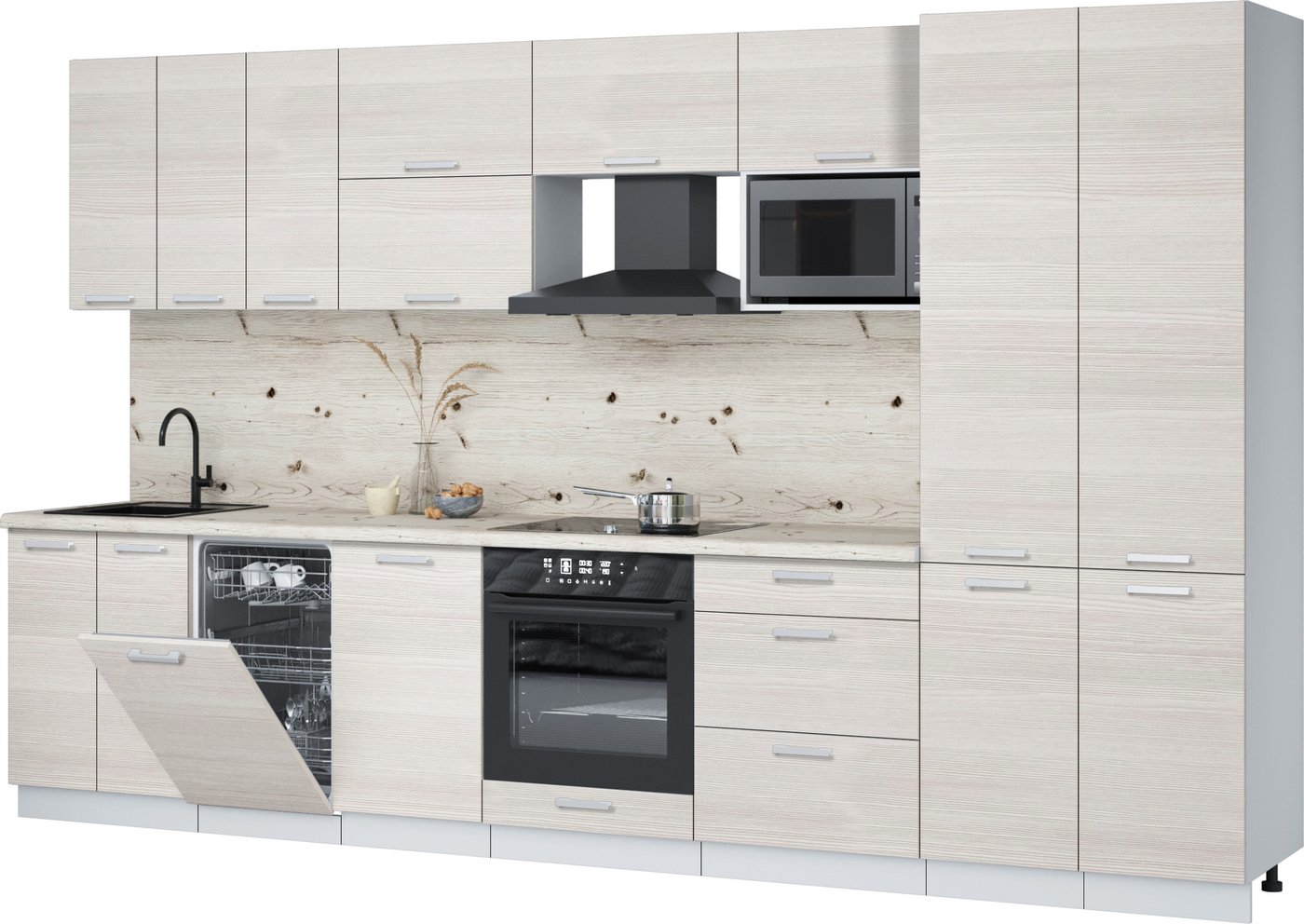 

Готовая кухня Интерлиния Мила Лайт 3.5-ПМ4 (вудлайн кремовый/вудлайн кремовый/бискайская сосна)