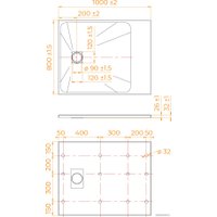 Душевой поддон RGW TSS-W 80x100