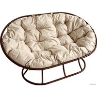 Садовый диван M-Group Мамасан 12100201 (коричневый/бежевая подушка)