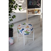 Пуфик Sheffilton KIDS SHT-B4 (диномикс/белый муар)