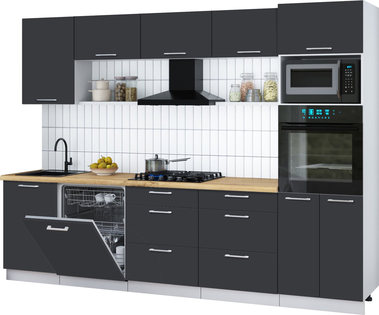 

Готовая кухня Интерлиния Мила Gloss 2.9-ПМ1 (пепел/пепел/дуб бунратти)