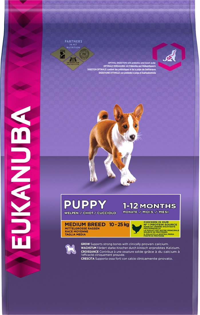 

Сухой корм для собак Eukanuba Puppy Medium Breed 3 кг