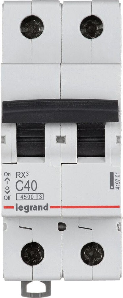 

Выключатель автоматический Legrand RX3 2P C 40A 4.5кА 2M 419701