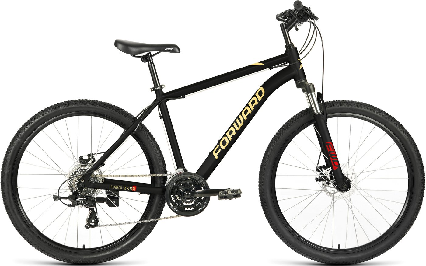 

Велосипед Forward Hardi 27.5 X D 2022 (черный/желтый)