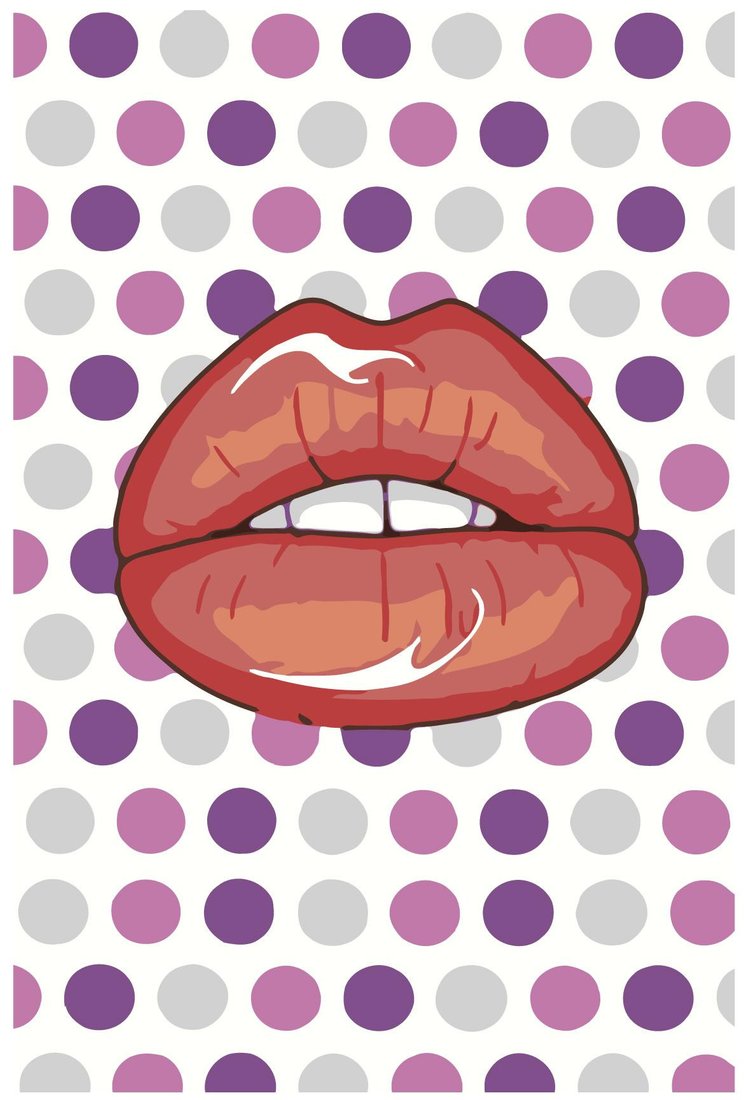 

Картина по номерам SLAVINA Губы на фоне кружков RA384