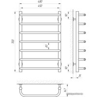 Полотенцесушитель Laris Стандарт П7 45х70 Э