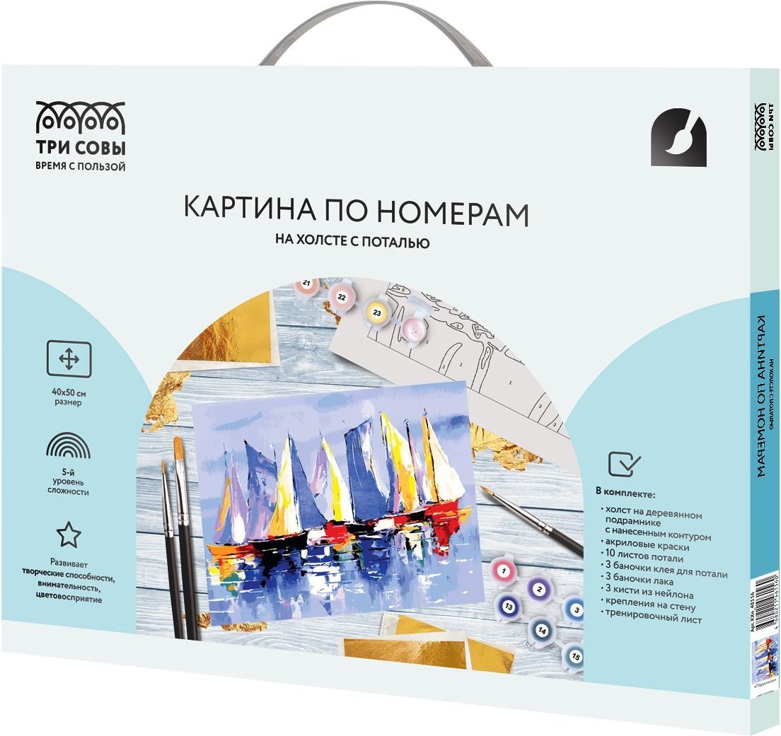

Картина по номерам Три совы Парусники КХп_48156