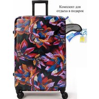 Чемодан-спиннер L'Case RIO-L 100/115 л (принт цветы)