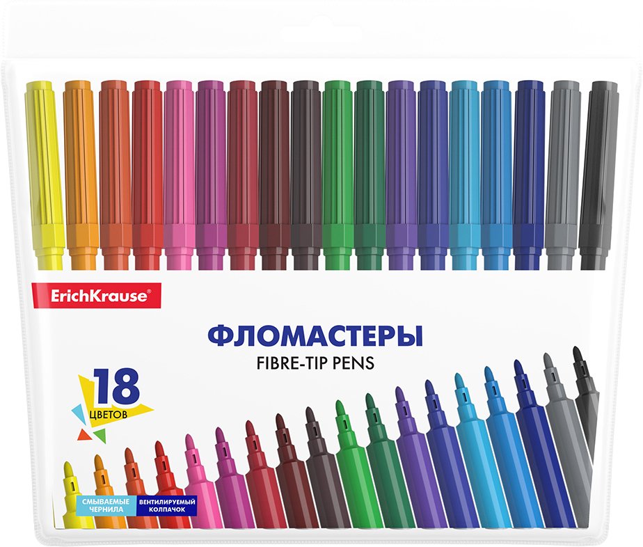 

Фломастеры Erich Krause Basic 53369 (18 цв)