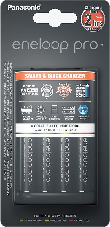 

Аккумуляторы + зарядное Panasonic Smart-Quick Charger 4xAA 2500 mAh