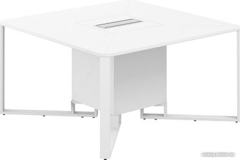 Офисный стол для переговоров Norden 140x140x75 SP.0101.WH.WH.WH (белый/белый/белый/серый)