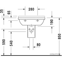 Умывальник Duravit Starck 3 60x45 (0300600000)