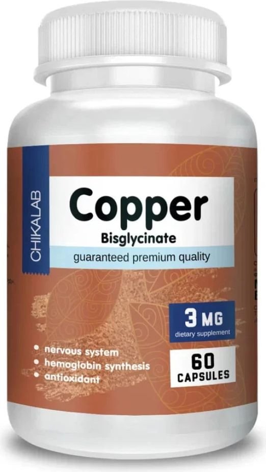 

Витамины, минералы Chikalab Медь/Copper (60 капсул)