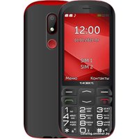 Кнопочный телефон TeXet TM-B409 (1800 мАч, microUSB, черный/красный)