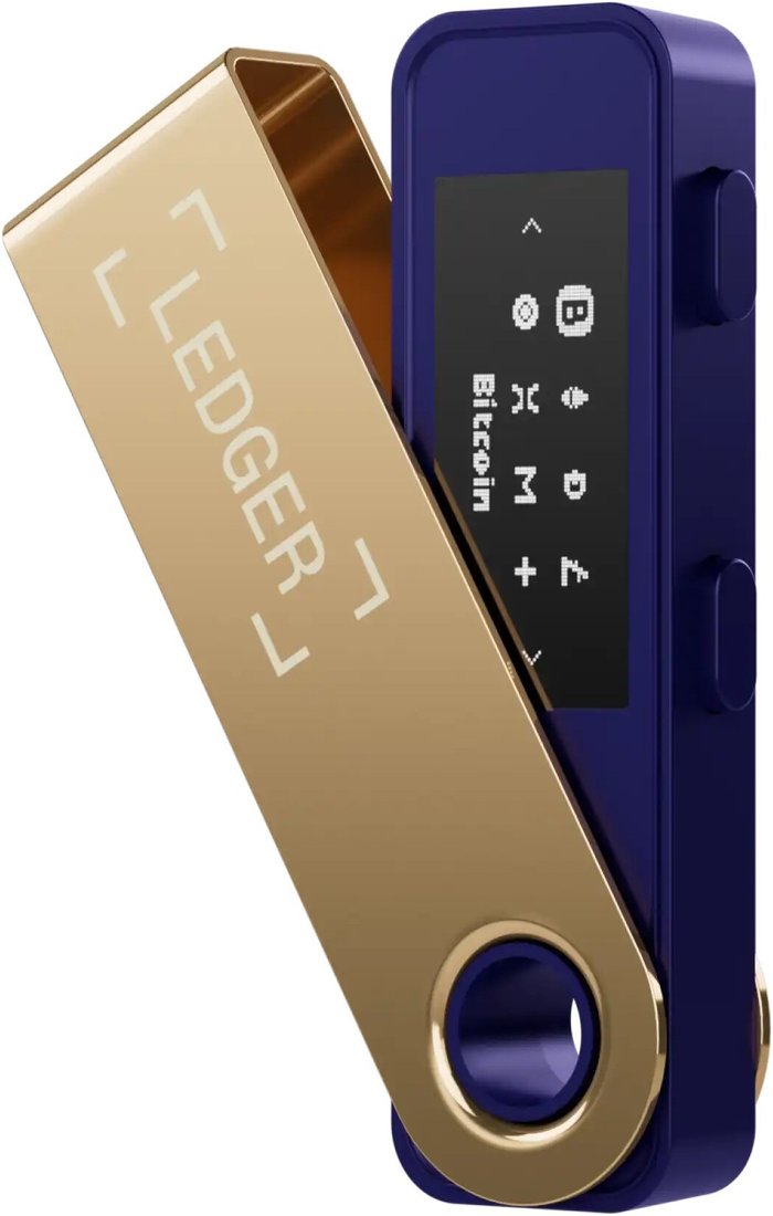 Аппаратный криптокошелек Ledger Nano S Plus (синий/золотистый)