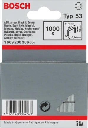 

Скобы Bosch 1609200366 (1000 шт)
