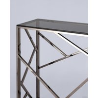 Консольный стол Stool Group Арт Деко 115x30 ECST-015-BG-SK (стекло Smoke/сталь темный хром)