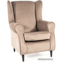 Интерьерное кресло Signal Baron Velvet Bluvel 40 (темно-бежевый/венге)