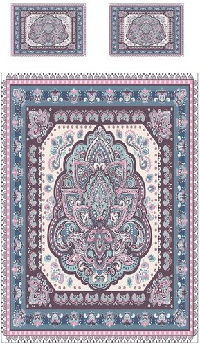 Набор текстиля для спальни Ambesonne Узорчатый лотос 160x220 bcsl_33878