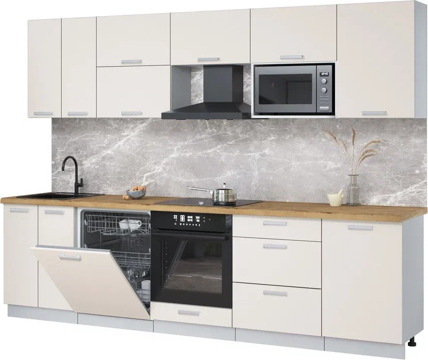 

Готовая кухня Интерлиния Мила Лайт 2.9-ПМ2 (персидский жемчуг/персидский жемчуг/дуб бунратти)