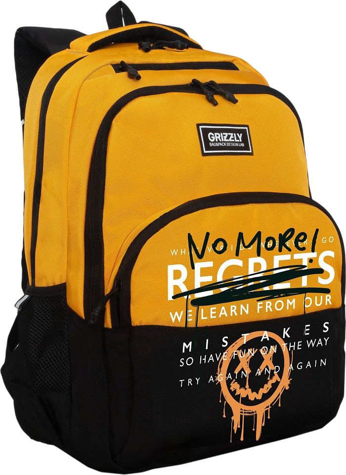 

Школьный рюкзак Grizzly RU-630-3 (черный/желтый)