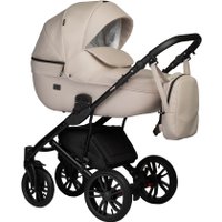 Универсальная коляска Indigo Mio ECO (2 в 1, 02/светло-бежевая кожа)
