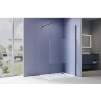 Душевая стенка Aquatek Walk in с держателем 90x200 AQ.WI.090.3BL (черный/прозрачное с матовой полосой)