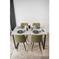 Кухонный стол Notta Лиман 140х80 615157 (бетон светлый/черный матовый)