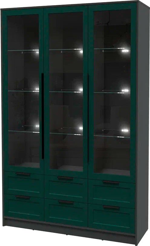 

Шкаф-витрина Интерлиния Концепт Тренд КТ-ШВ3 с подсветкой (антрацит/изумруд)