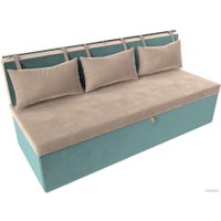 Диван Лига диванов Метро 105007 (велюр бежевый/бирюзовый)