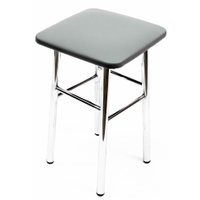 Табурет ВВР Классик (серый/хром, экокожа)