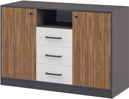 

Тумба Неман мебель Мальма МН-135-02 (белый, дуб стирлинг, графит)