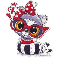 Пазл Wizardi Девочка енотик