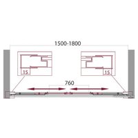 Душевая дверь BelBagno Unique-BF-2-150/180-P-Cr (матовое стекло)