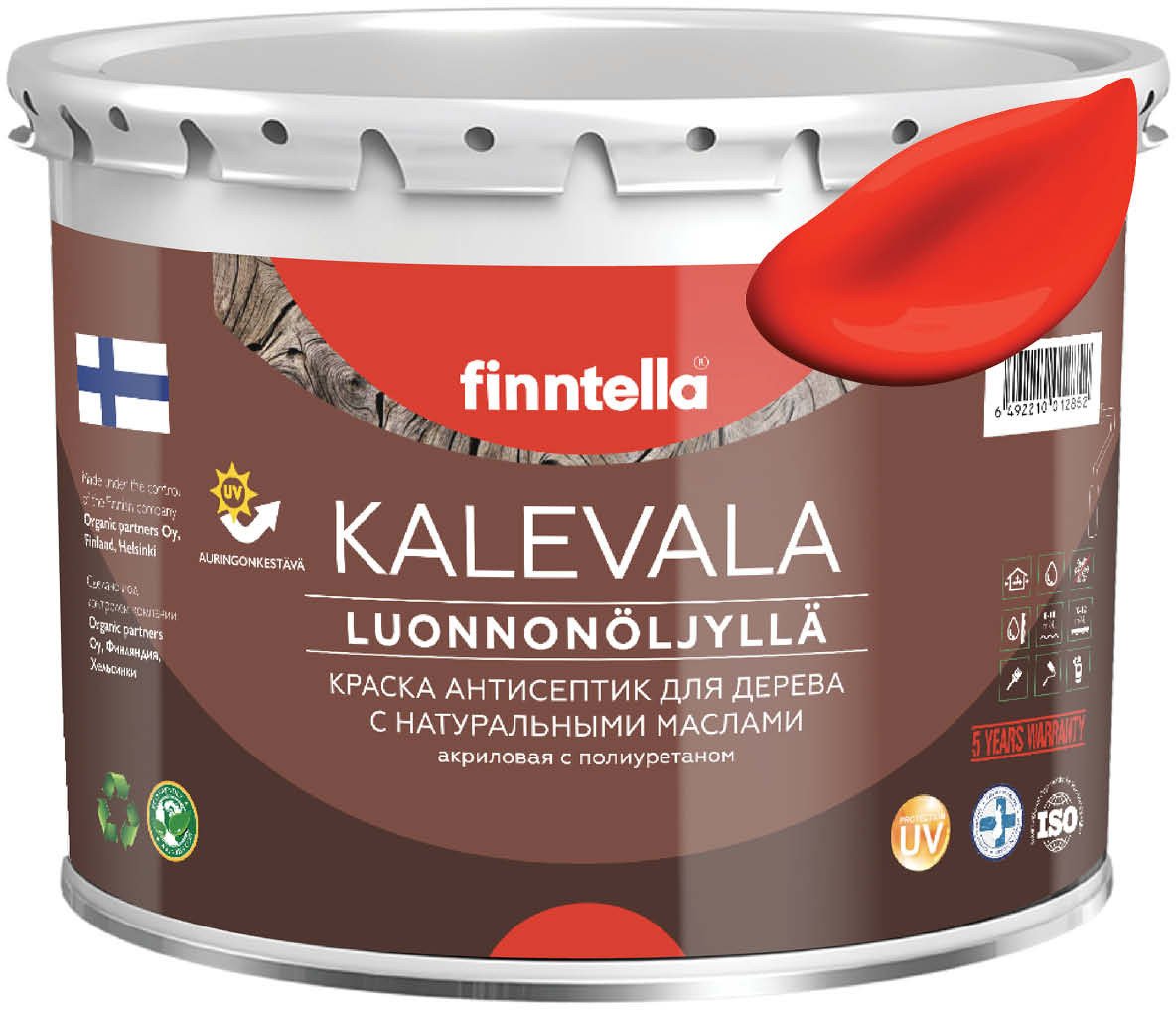 

Краска Finntella Kalevala Puna Aurinko F-13-1-3-FL125 2.7 л (красный)
