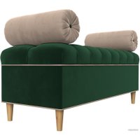 Банкетка Лига диванов Глория 113660 (велюр зеленый/бежевый/бежевый)